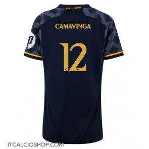 Real Madrid Eduardo Camavinga #12 Seconda Maglia Femmina 2023-24 Manica Corta